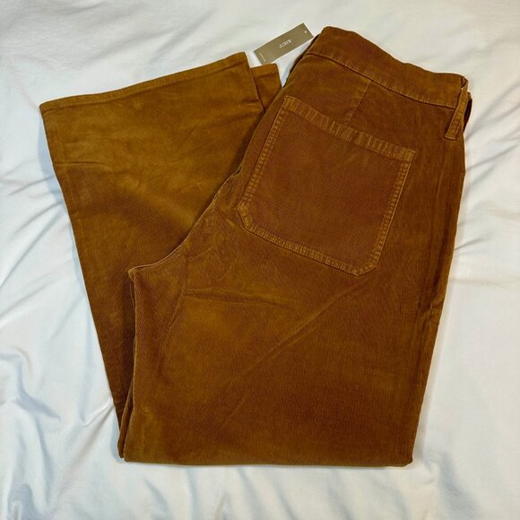 J.Crew Sailor Slim-Wide Leg Pant Stretch Corduroy in Rich Coffee 33 - NEW - Picture 4 of 14